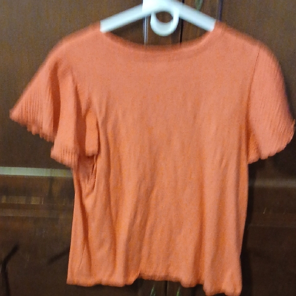Red Ruffle Sleeve Top - Picture 5 of 7